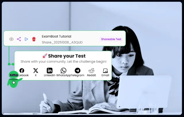 Créez un examen personnalisé et partagez le ! - ExamBoot